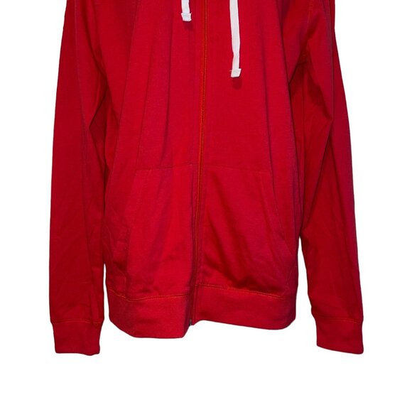 Rare Krispy Kreme Red Mens Jacket S Lightweight Employee Pockets Logo Zipper - Picture 3 of 6